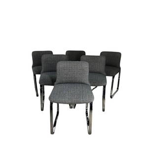 Post-Modern Style, Chrome Dining Chairs: Post-Modern Style, Chrome Dining Chairs. 30.5"H x 20"W x 22.25"D, Seat: 21"H x 17.5"D
