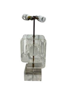 Karl Springer, Lucite Scroll Lamp: Karl Springer, Lucite Scroll Lamp. 25.5"H x 9.25"W x 7"D