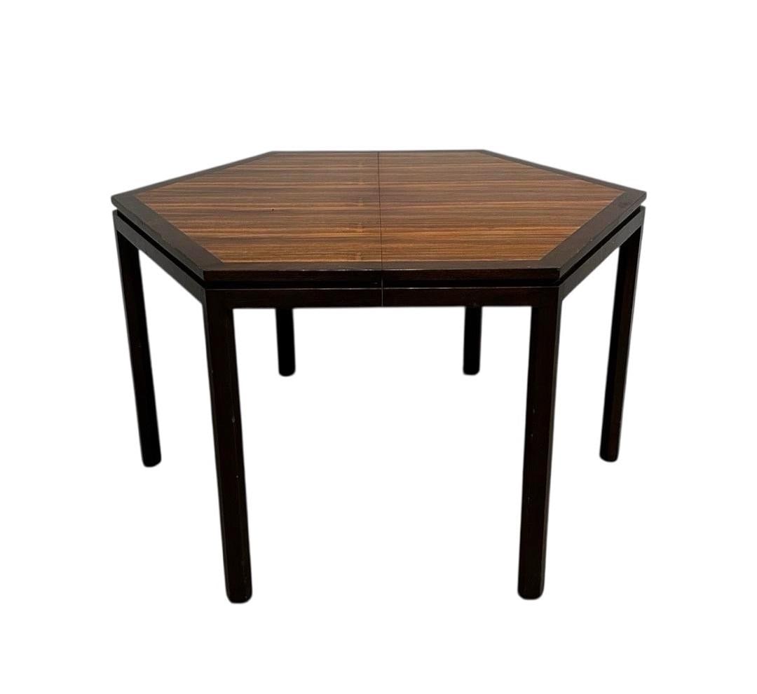 Edward Wormley for Dunbar, Hexagonal Rosewood Dining Table (1 of 7)