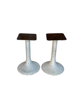 Style of Eero Saarinen, Aluminum Tulip Stool Bases: Style of Eero Saarinen, Aluminum Tulip Stool Bases. 16"H x 11" Diameter