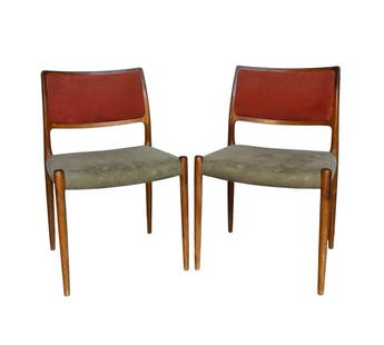 Niels Otto Møller, "Model 80" Dining Chairs, Denmark, 1960s: Niels Otto Møller, "Model 80" Dining Chairs, Denmark, 1960s. 30.5"H x 18.5"W x 16"D, Seat: 17.5"H x 16.5"D