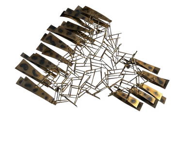 Marc Weinstein, Plutonic Brutalist Torch Cut Wall Sculpture: Marc Weinstein, Plutonic Brutalist Torch Cut Wall Sculpture. 5"H x 39"W x 29"D