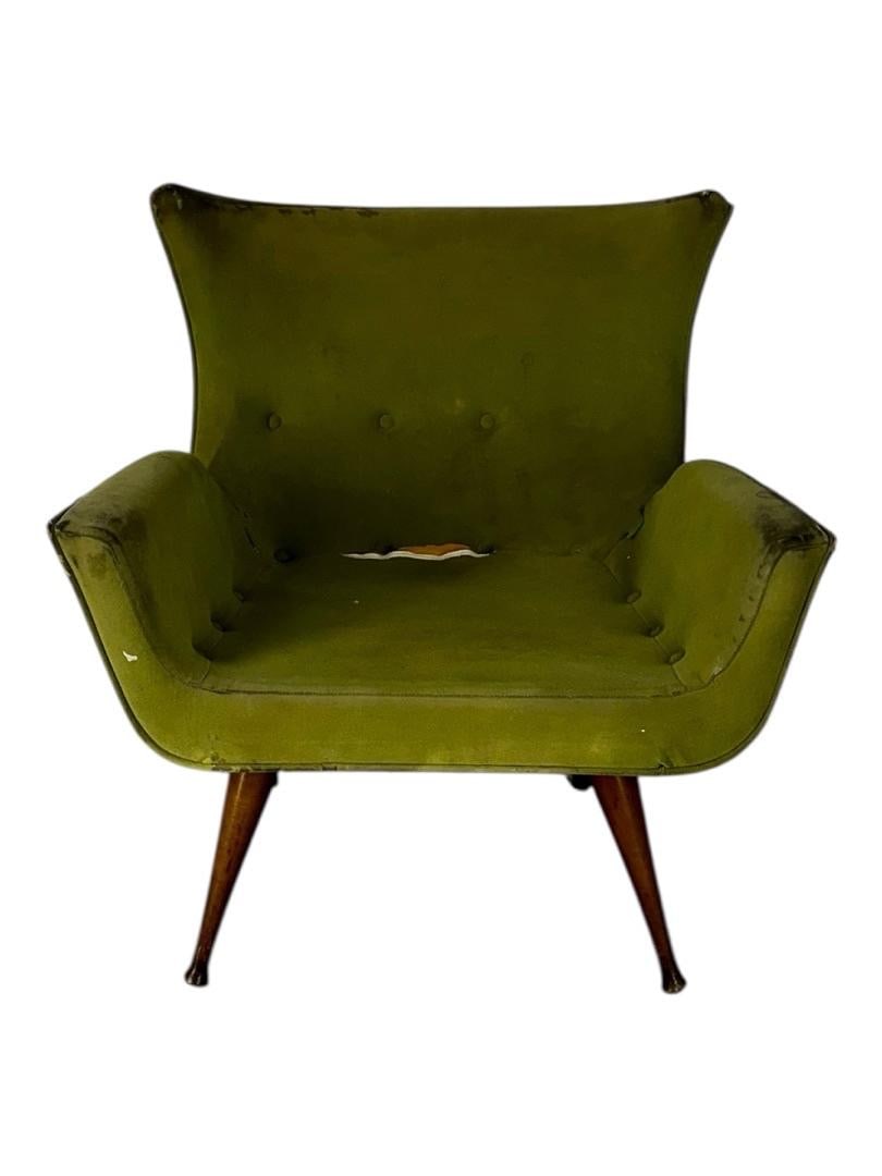 Karpen of California, Wingback Armchair: Karpen of California, Wingback Armchair. 32.5"H x 29"W x 27.5"D, Seat: 14"H x 19"D