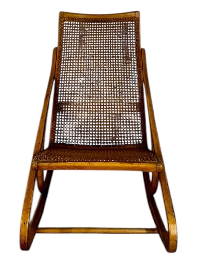 Antonín Šuman for Ligna, Bentwood Rocking Chair, Czechoslovakia, 1960s: Antonín Šuman for Ligna, Bentwood Rocking Chair, Czechoslovakia, 1960s. 35"H x 20.5"W x 37.5"D, Seat: 15.5"H x 16"D