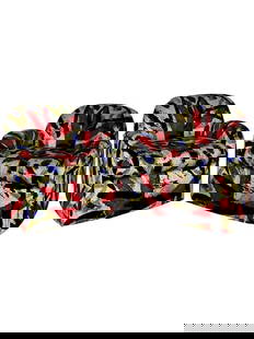 Preview, Swivel Lounge Chairs w/ Abstract Pattern: Preview, Swivel Lounge Chairs w/ Abstract Pattern. 29"H x 28.5"W x 31"D, Seat: 17"H x 22"D
