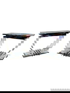 Pace, Chrome and Lucite Side Tables: Pace, Chrome and Lucite Side Tables. 26.5"H x 33"W x 19"D
