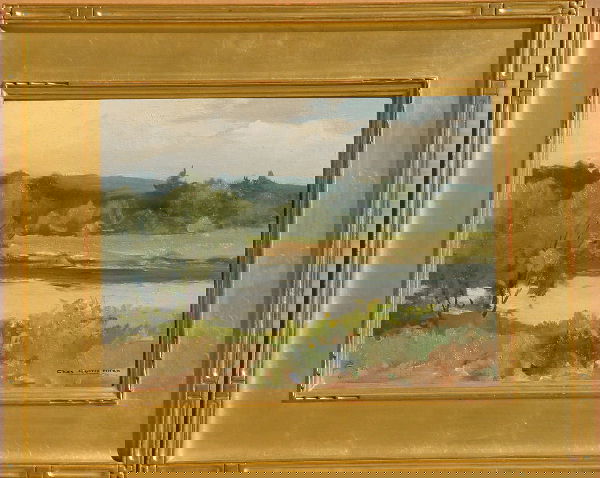 Charles Curtis Allen (1886-1950), Massachusetts: Allen, Charles River, oil/board, 12 by 16 inches