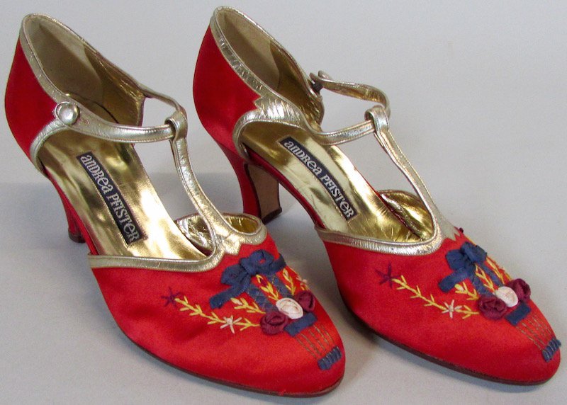 Andrea Pfister, a Pair of Embroidered Woman's Shoes. (1 of 5)