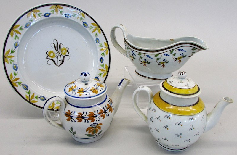 Group of Four Creamware Items (1 of 1)