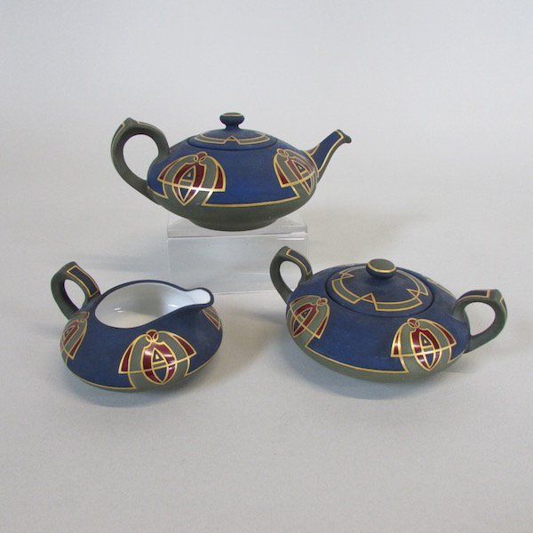 Three Piece Limoges Tea Set Artist Signed "Lail" (1 of 4)
