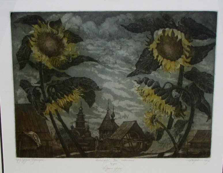 Alexander Vetrov, 2 Framed and Colored Etchings (1 of 4)