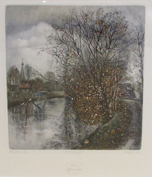 Alexander Vetrov, 3 Framed and Colored Etchings (1 of 6)