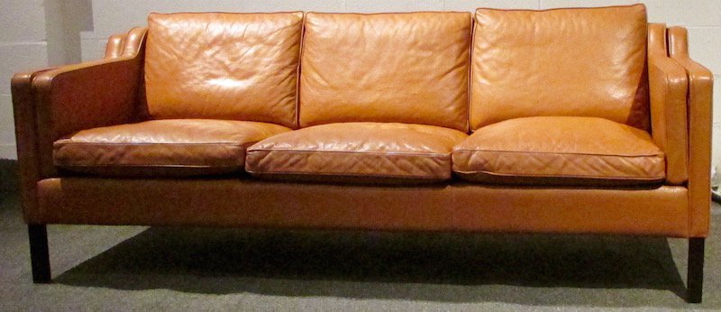 Stouby 3 Section Leather Couch, 1980's (1 of 6)
