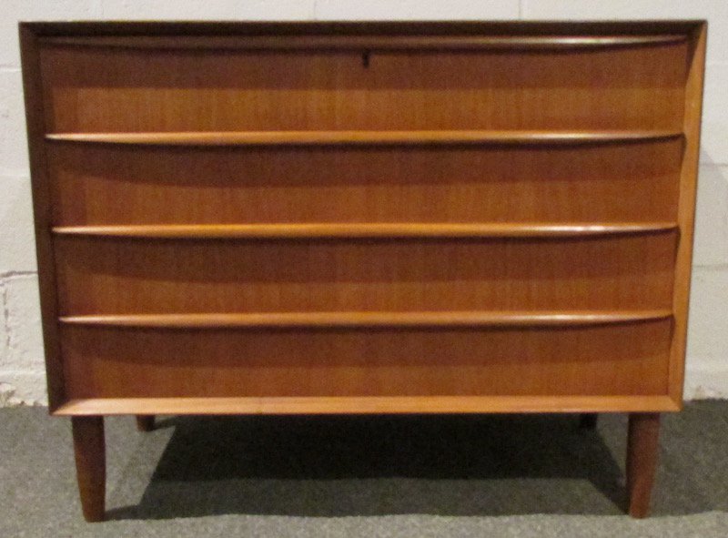Danish Teak 4 Drawer Chest with Molded Pulls (1 of 4)