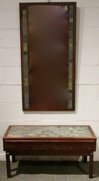 Danish Rosewood Tiled Hall Table and Mirror (1 of 6)