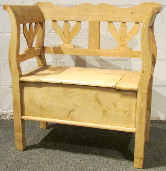 Modern Danish Scrubbed Pine Lift Top Bench (1 of 4)