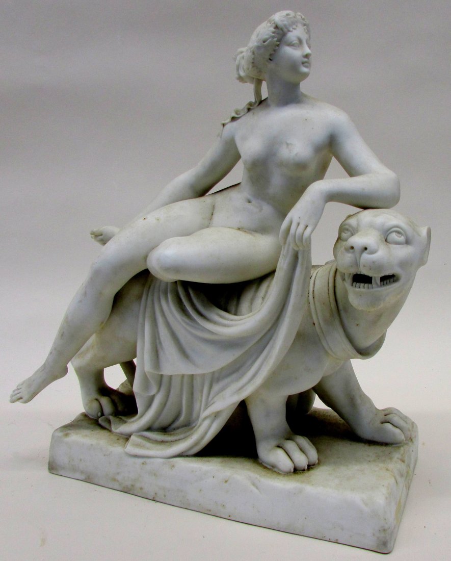 Minton Parian Figure of Ariadne and the Panther (1 of 2)