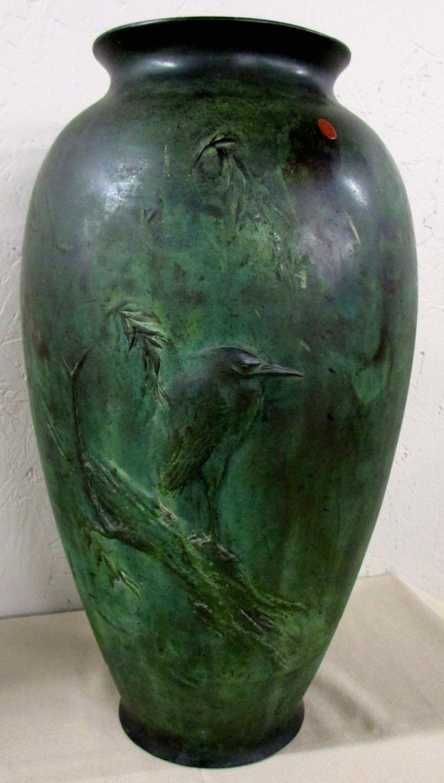Large Japanese Bronze Vase Late 19th Century (1 of 2)