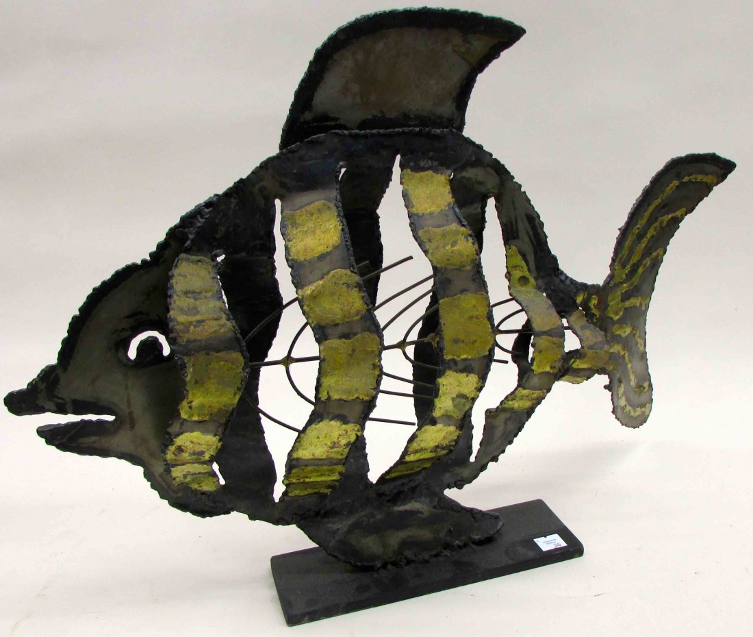 Modern Metal Sculpture of a Fish (1 of 1)