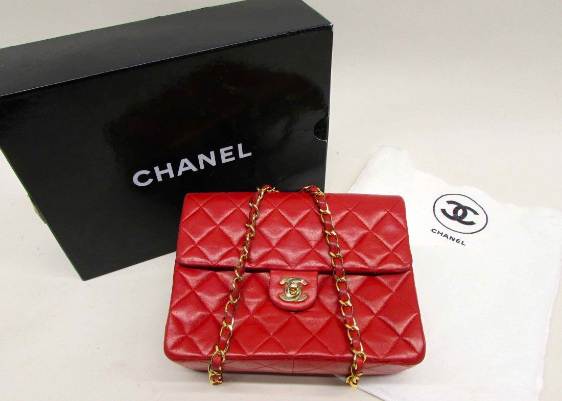 Chanel Classic Red Leather Handbag. (1 of 2)