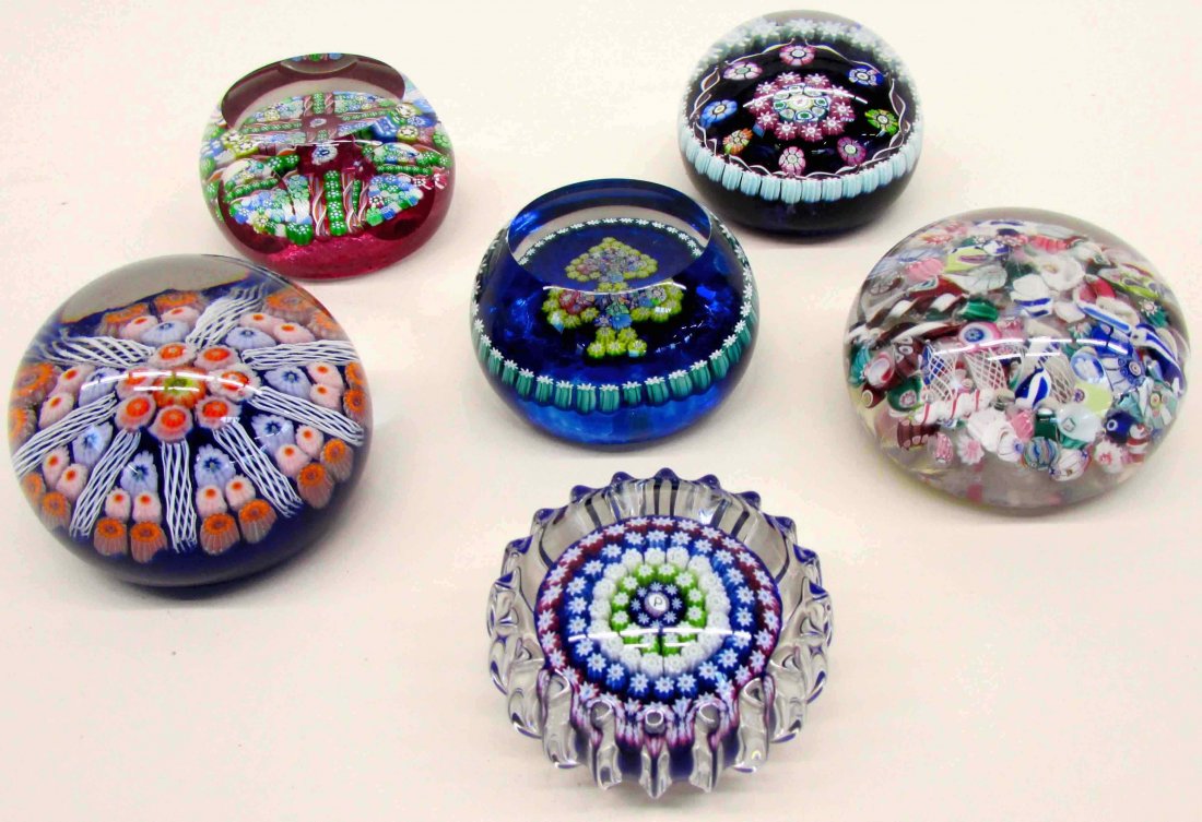 6 Millefiori Paperweights (1 of 1)