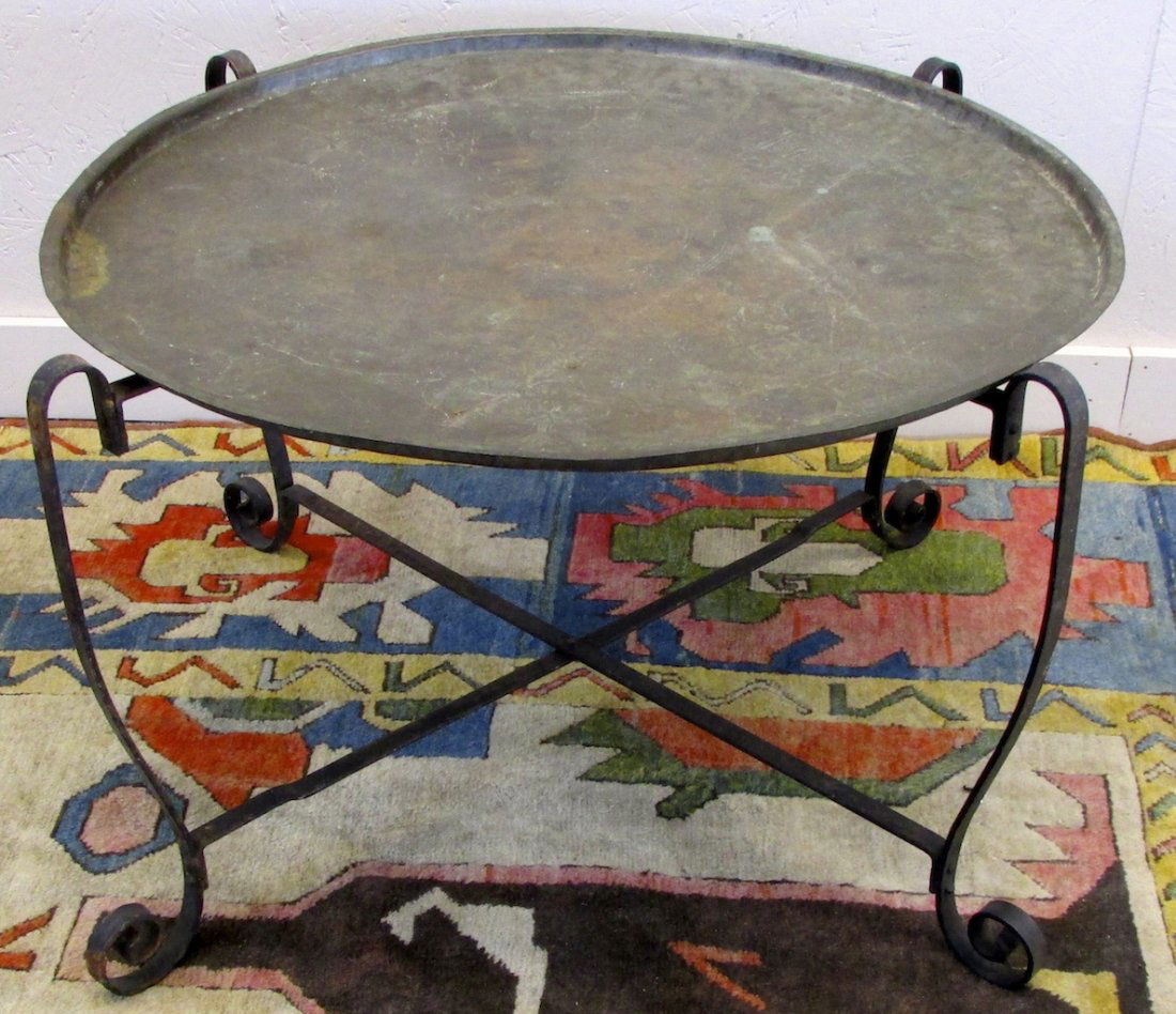 Persian Engraved Tray on Stand (1 of 3)