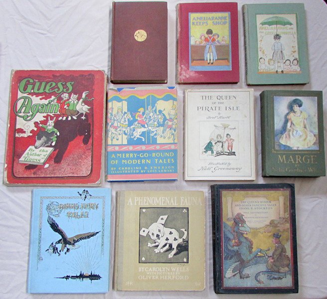 Group of 16 Children's Books: Including Bridgman ""Guess Again" NY 1902, Clement Moore "The Night Before Christmas" NY 1928, Constance Heward "Ameliaranne and the Green Umbrella" Chicago 1920, "Ameliaranne Keeps Shop" 1928, Adah S