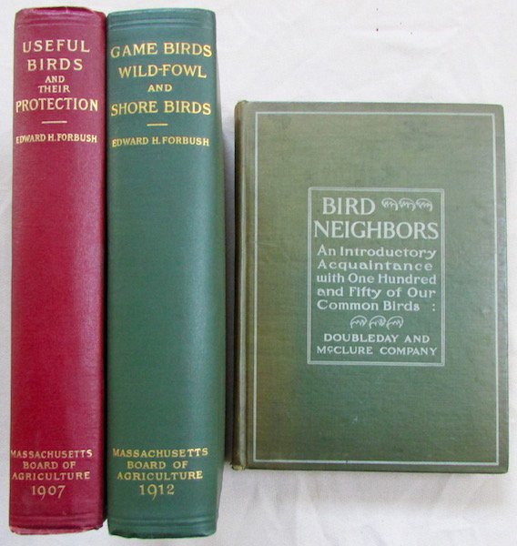 Ornithology: 4 Volumes: Edward Forbush "A History of Game Birds, Wild Fowl and Shore Birds of Massachusetts and Adjacent States" 1912, Neltje Blanchan "Bird Neighbors" 1897, Edward Forbush "Useful Birds and Their 