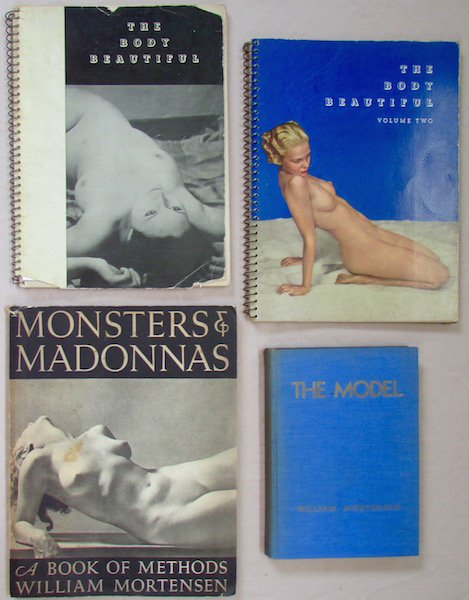 Photography: Group of 8 valumesincluding nude and erotic subjects. Hayworth Campbell \"The Body Beautiful\" Vol. 1 and 2, New York 1935, William Mortensen \"Monsters and Madonnas\" 2nd edition, San Francisco 1936,