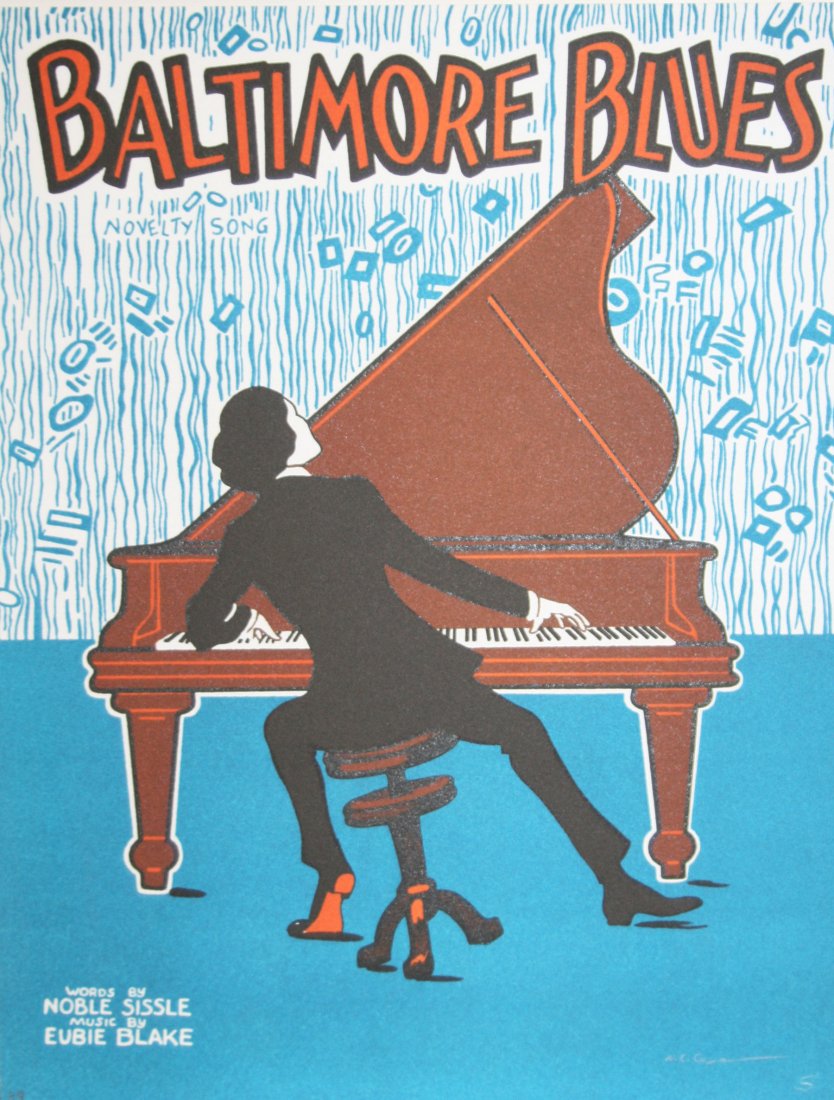 Baltimore Blues: Hand pulled lithograph song sheet