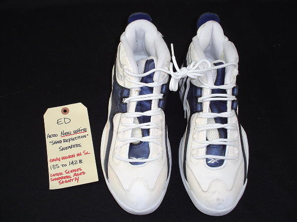 Matthew McConnaughy's Shoes from "Ed TV": A pair of "Shaq Reflection" Reebok athletic shoes size 10-1/2 worn by Matthew McConnaughy as Ed 'Eddie' Pekurny in the film "Ed TV." Comes with costumer tag. Condition: very good.