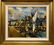 Oil on canvas Cubist painting of sailboats - 2