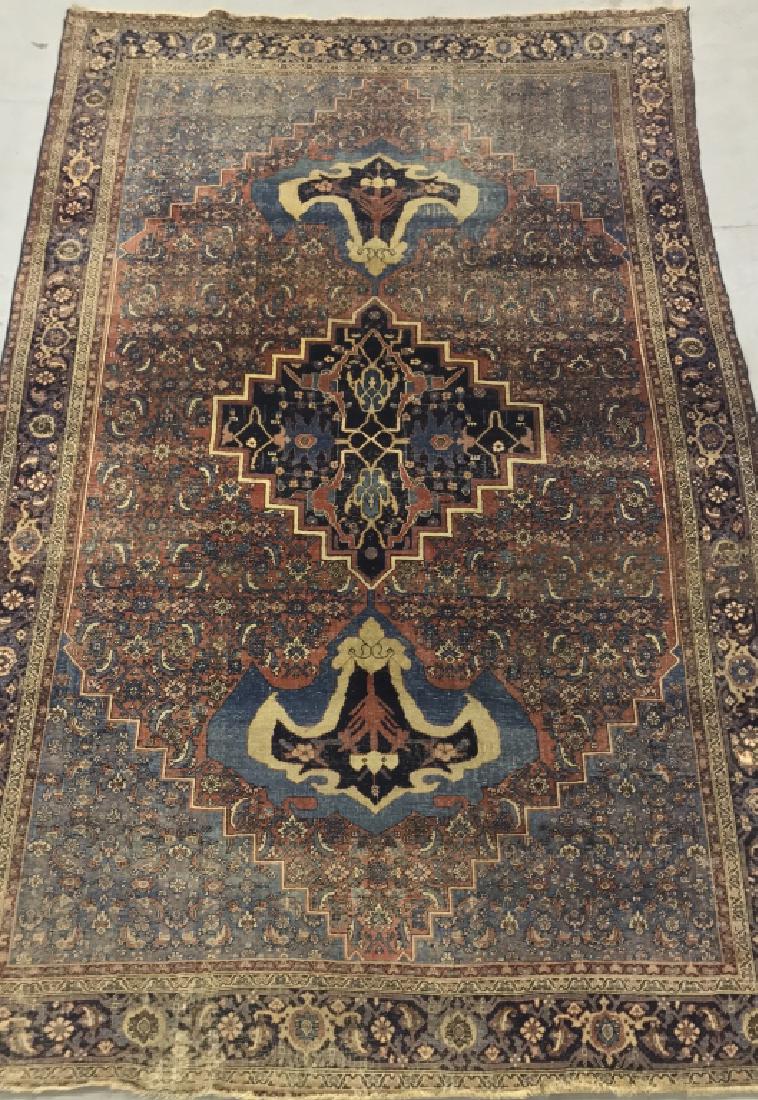 Bijar Carpet with Three Medallions, Blue Field (1 of 8)