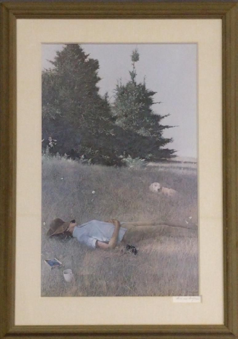 Andrew Wyeth Hand Signed Print "Distant Thunder" (1 of 3)