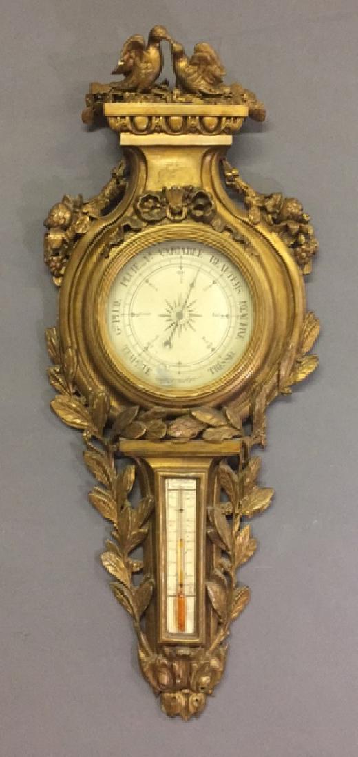 French Style Gilt Carved Barometer (1 of 7)