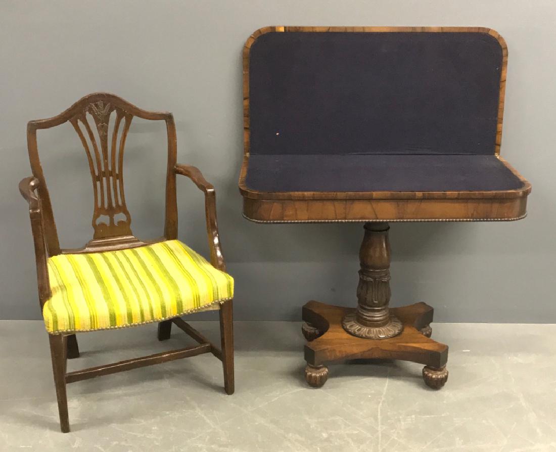 Georgian Mahogany Armchair & Game Table (1 of 5)