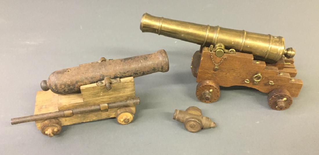 Brass and Mahogany Miniature Copy of a Cannon (1 of 2)