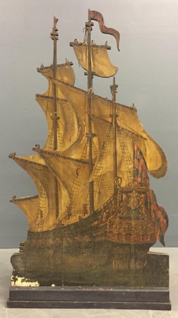 Painted Sailing Ship Fireplace Screen (1 of 2)