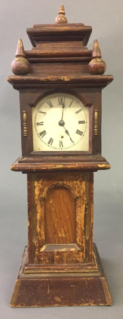 Miniature Oak Cased Tall Case Clock (1 of 3)