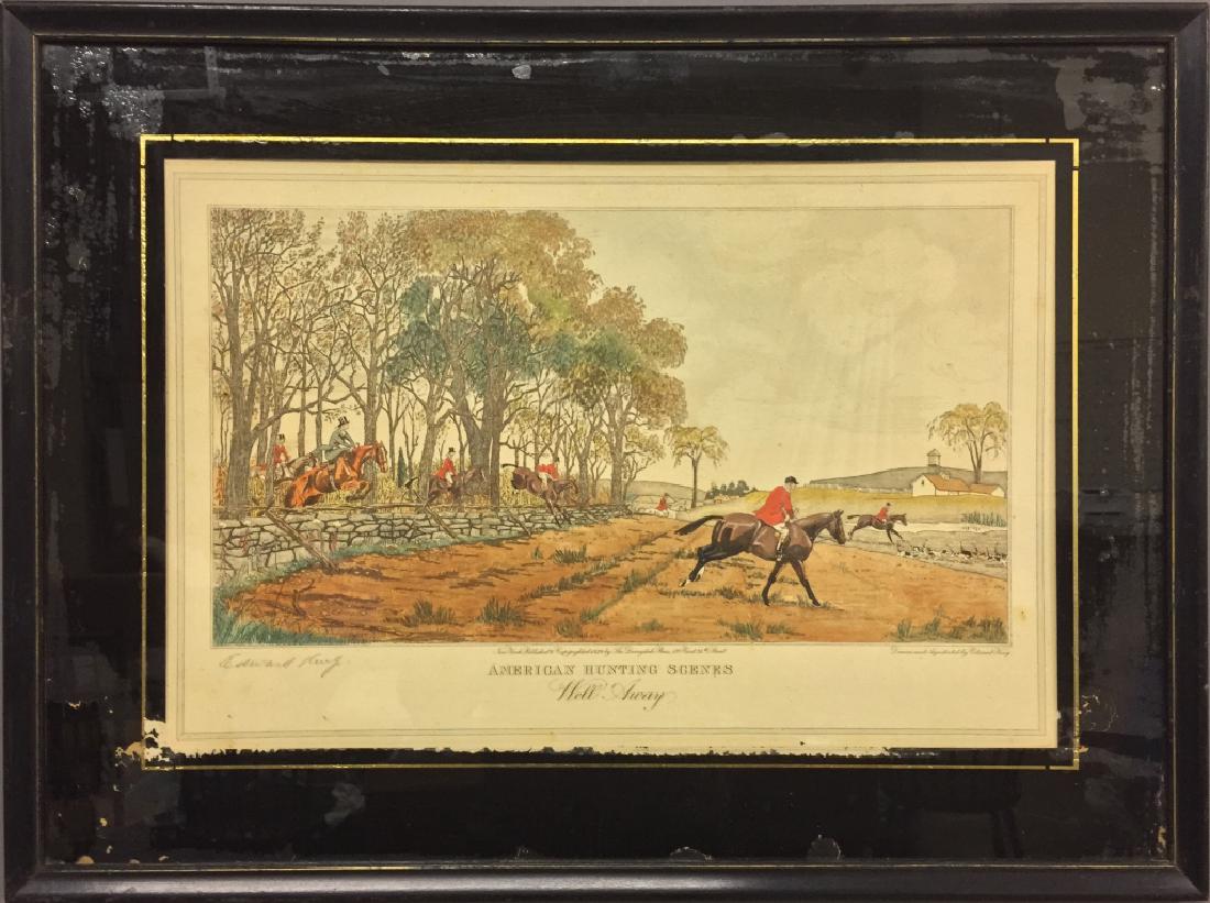 Set of Four Aquatinted American Hunting Scenes (1 of 10)