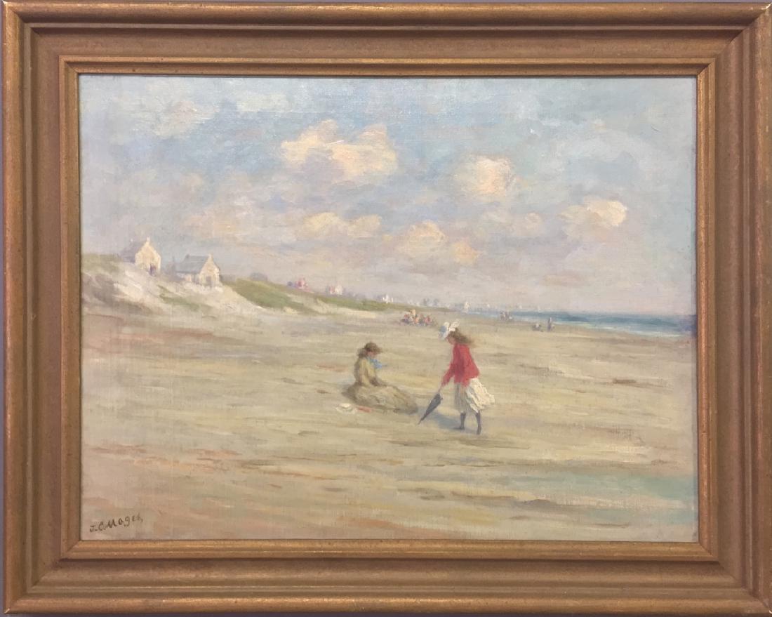 James C. Magee Oil on Canvas Beach Scene (1 of 3)