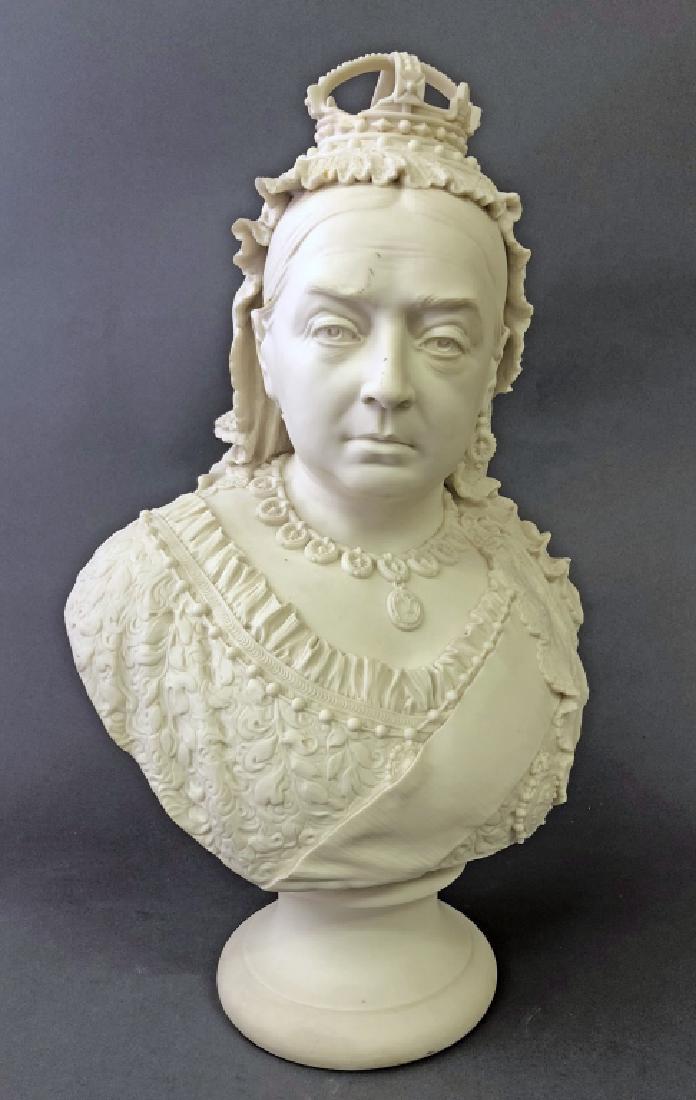 Parian Bust of Queen Victoria: Parian bust of Queen Victoria, inscribed, "JUBILEE. 1887." 21"h x 13"w