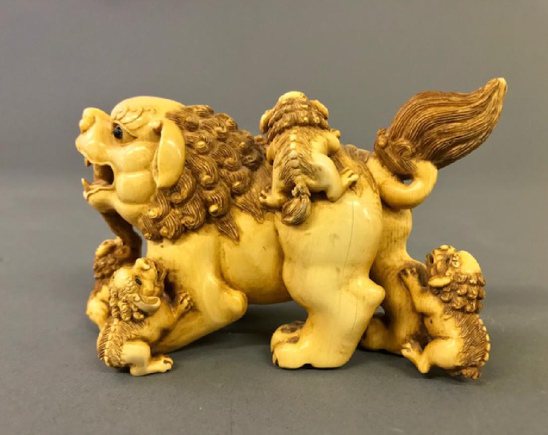 Carved Ivory Chinese Foo Dog