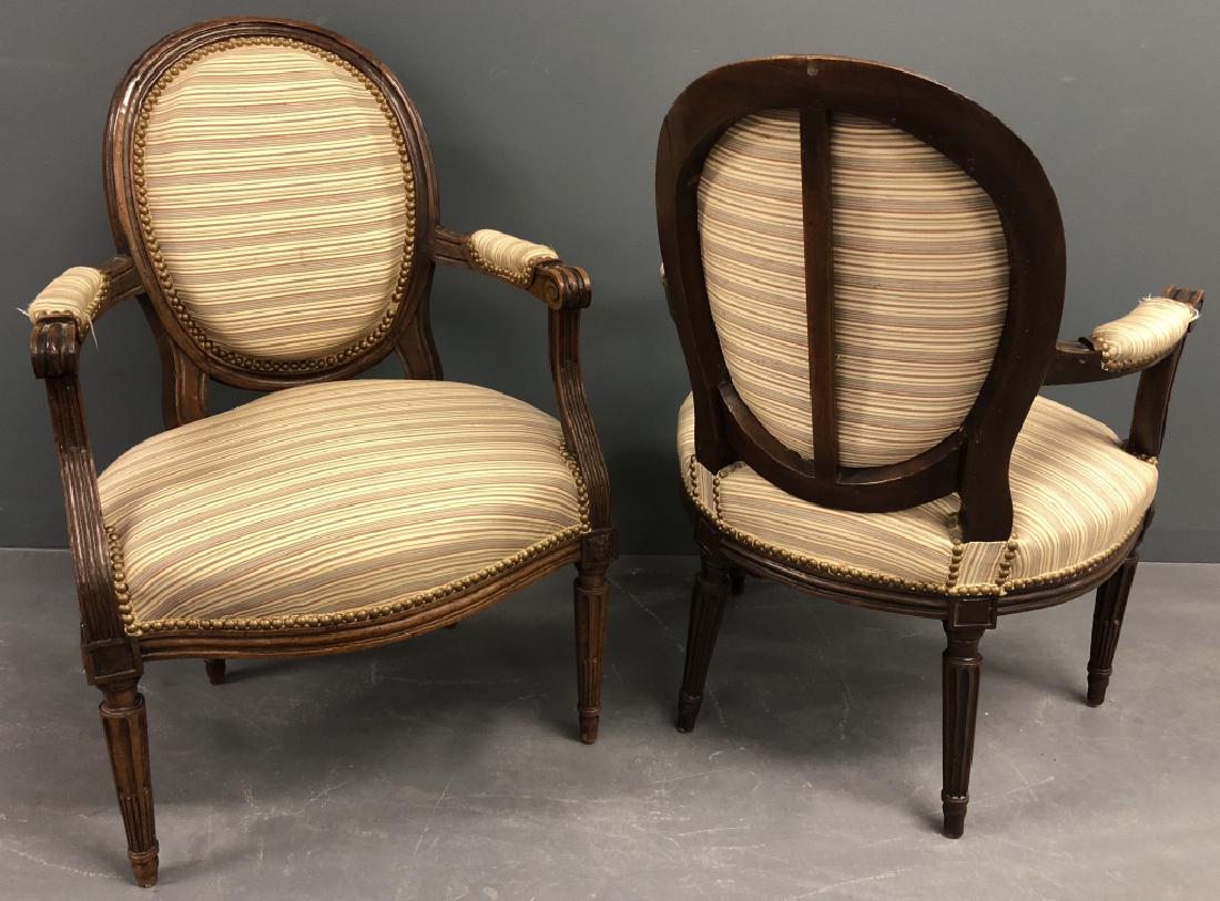 Pair of French Louis XVI Walnut Open Armchairs (1 of 1)