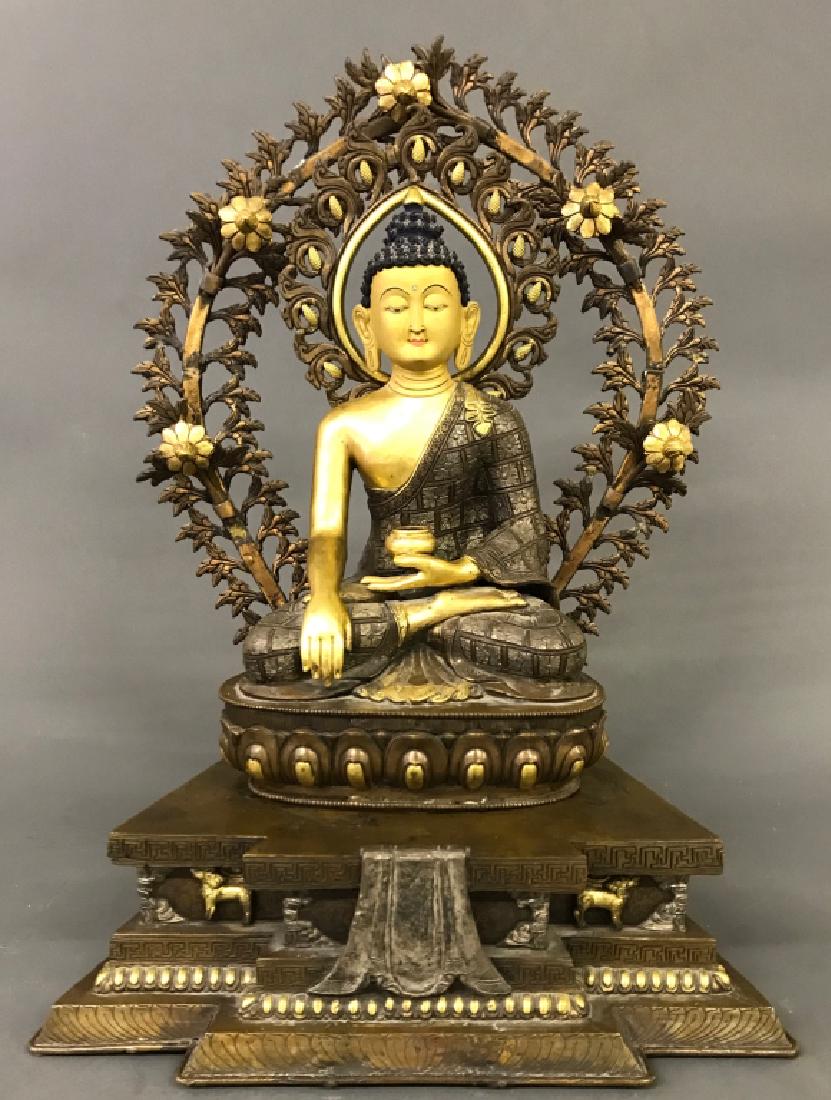 Tibetan Gilt & Silvered Bronze Seated Buddha (1 of 16)