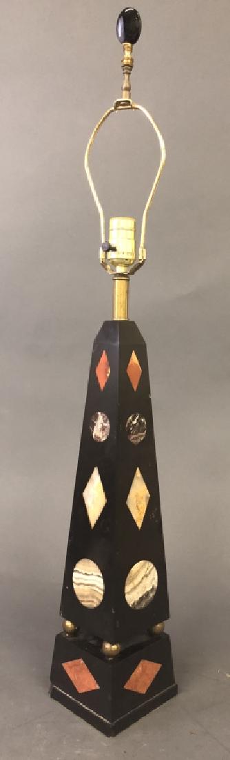 Italian Black Onyx Obelisk Form Table Lamp (1 of 3)
