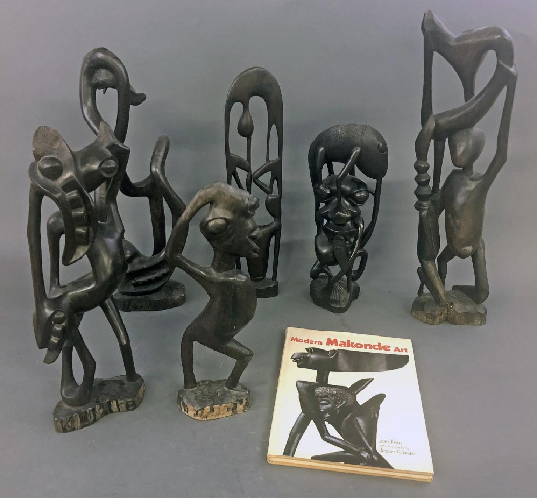 Six Makonde Shetani Carvings and Book (1 of 8)