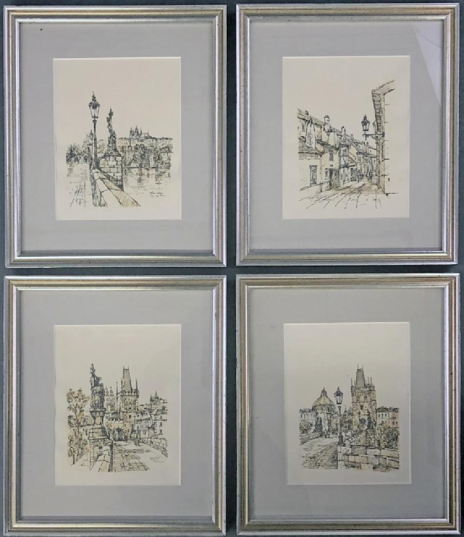 Four Pen and Ink Drawings of Prague (1 of 9)