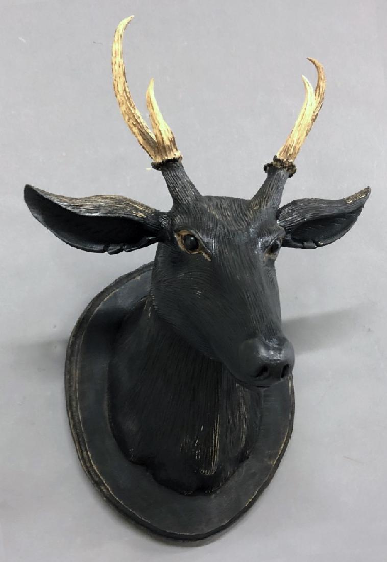 Black Forest Carved Stag Head (1 of 2)