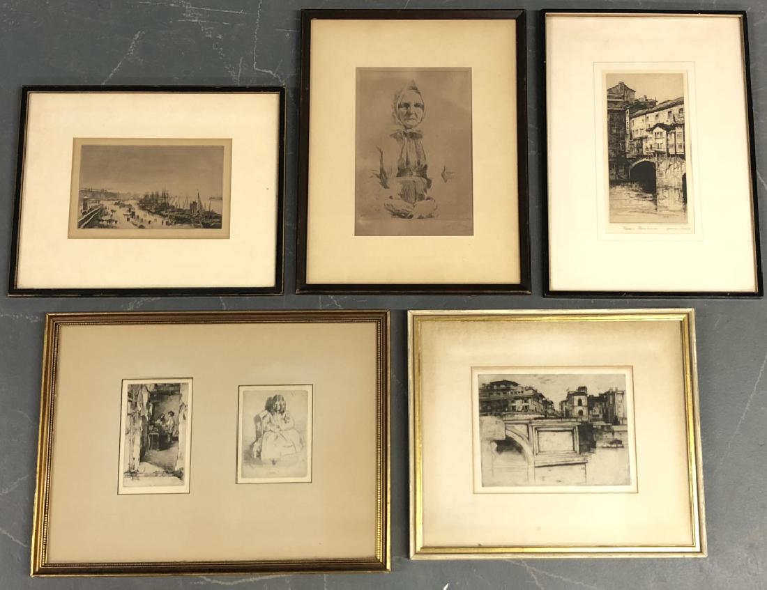 Five Framed and Matted Engravings (1 of 20)